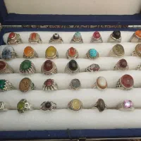 انگشتر نقره عقیق شجر فیروزه یاقوت|جواهرات|ارومیه, |دیوار