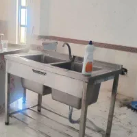 سینک صنعتی و ابچکان و میز کار