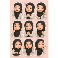 استیکر برش خورده دخترانه ضد آب
