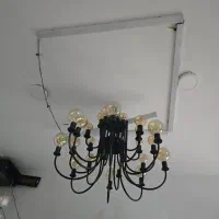 لوستر مشکی با لامپ|لوستر و چراغ آویز|دزفول, |دیوار