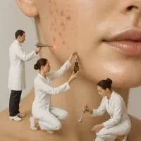 آرایش برداشت خال کک مک خال گوشتی و