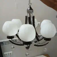 لوستر ۶ شاخه استیل درحد نو|لوستر و چراغ آویز|تهران, بهارستان|دیوار