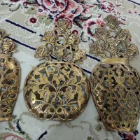 سه عدد گلدان دیوار کوب برنز زیبا