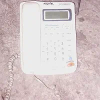 تلفن رومیزی با گوشی بی سیم قدیمی سالم