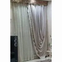 پرده حریر وکنار پرده ای مخمل|پرده، رانر، رومیزی|بندر امام خمینی, |دیوار