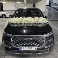 گل آرایی ماشین عروس در محل