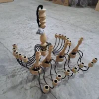 لوستر چوبی رنگ نخودی نو