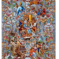 تابلو فرش سلاطین چله کشی ابریشم