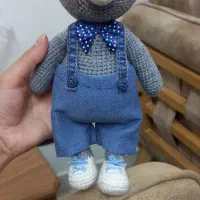 عروسک خرس خوش تیپ دستبافت