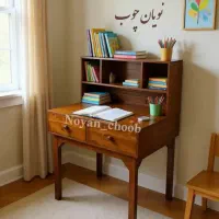 کتابخانه چوبی  و میز تحریر چوبی