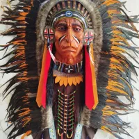 مجسمه دیوارکوب صورتک سرخ پوست|تابلو، نقاشی، عکس|شیراز, شهرک جماران|دیوار