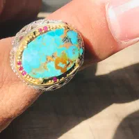 انگشترفیروزه رکاب دست ساز۹۲۵