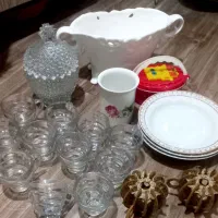 ۲ دست استکان،میوه خوری،شکلات خوری،جاشمعی،۳ تابشقاب