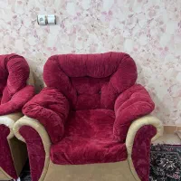 مبل دست دوم (۷ نفره-پارچه چرم و مخمل)