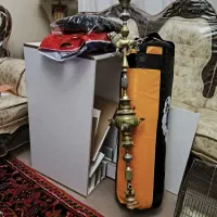 دو عدد قلیان فوق العاده برنز قدیمی