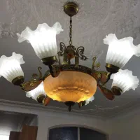 لوستر برنج و چوبی