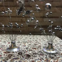 یک جفت گلهای عتیقه نقره ای