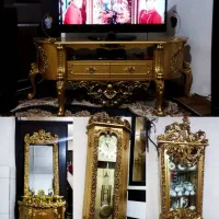 ست آینه کنسول میز بوفه ساعت