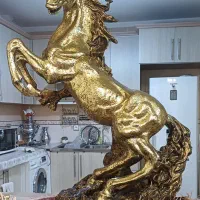 مجسمه اسب وشیرپلی استر|مجسمه، تندیس، ماکت|قم, شاه سید علی|دیوار