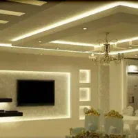 دکور کناف سقف کاذب 60در60 تی وی روم دیوار جداکننده|خدمات پیشه و مهارت|اهواز, کمپلو شمالی|دیوار