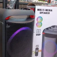 اسپیکر 8288/بلوتوثی/دو میکروفون بیسیم همزمان/دیسکو