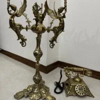 میز تلفن و تلفن برنز