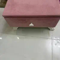 پاتختی و پاف مخمل صورتی زیبا نو|تخت و سرویس خواب|تهران, سردارجنگل|دیوار