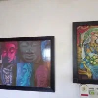 تابلو دیواری ساده وچراغ دار