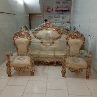 مبل سلطنتی مدل پنجه شیری همراه با جلو مبلی عسلی|مبلمان خانگی و میز عسلی|تبریز, |دیوار