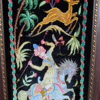 تابلو شکارگاه تمام ابریشم|تابلو فرش|تهران, یاخجی آباد|دیوار