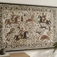 تابلو خاص مدرن دکوراتیو برجسته طرح شکارگاه لوکس