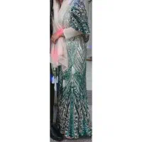 لباس مجلسی و ماکسی شب فول پولک دوزی و منجوق دوزی