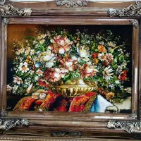 تابلو فرش دستبافت گلدان مسی/نقد و اقساط