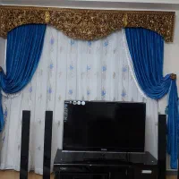 پرده اتاق خواب  و  پرده بزرگ پذیرایی با کتیبه