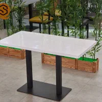 میز صندلی مبل رستورانی کافه غذاخوری پایه دوبل تک