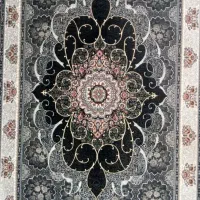 فرش‌ یاسمن++گل برجسته رنگ دودی