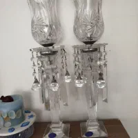 یک جفت شمعدان کریستال لهستان