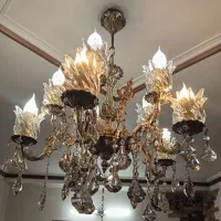 ۲ عددلوستر تمام برنج ۵ شاخه|لوستر و چراغ آویز|تهران, آذری|دیوار