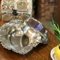 سوفله خوری سیلور پلیت انگلیسی مارکدار.انتیک عتیقه