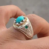 انگشتر فیروزه نیشابور رکاب دست ساز