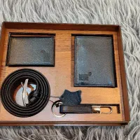 ست کیف و کمربند چرم طبیعی