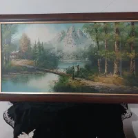 چند تابلو  رنگ و روغن .دکوراتیو .مس قلم سیاه فرش