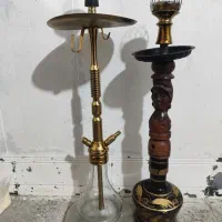 ۲تا قلیون تنه برنجی و چوبی قیمت مناسب