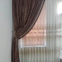 فروش پرده کتان ابریشم ب همراه شال وکتیبه|پرده، رانر، رومیزی|میاندوآب, |دیوار
