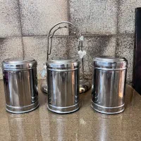 جای شکر و قند و چایی و استند استیل ژاپنی قدیمی