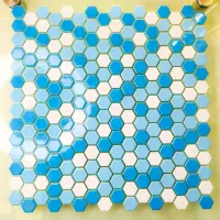 کاشی استخری سرامیک استخر میکس ۶ ضلعی URS1