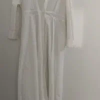 مانتو کتان بلند سفید