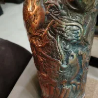 دو عدد آفتابه مسی قلمکاری شده|کلکسیون اشیاء عتیقه|شهرضا, |دیوار