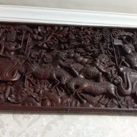 تابلوی چوبی یه تیکه قلمکاری تایلندی حدود ۶۰ ساله
