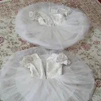 پیراهن مجلسی دخترانه 2 سایز و یک جفت کفش ست